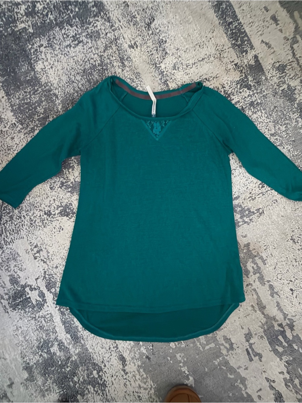 Wallflower Teal Raglan 3/4 Sleeve Scoop Neck Tunic